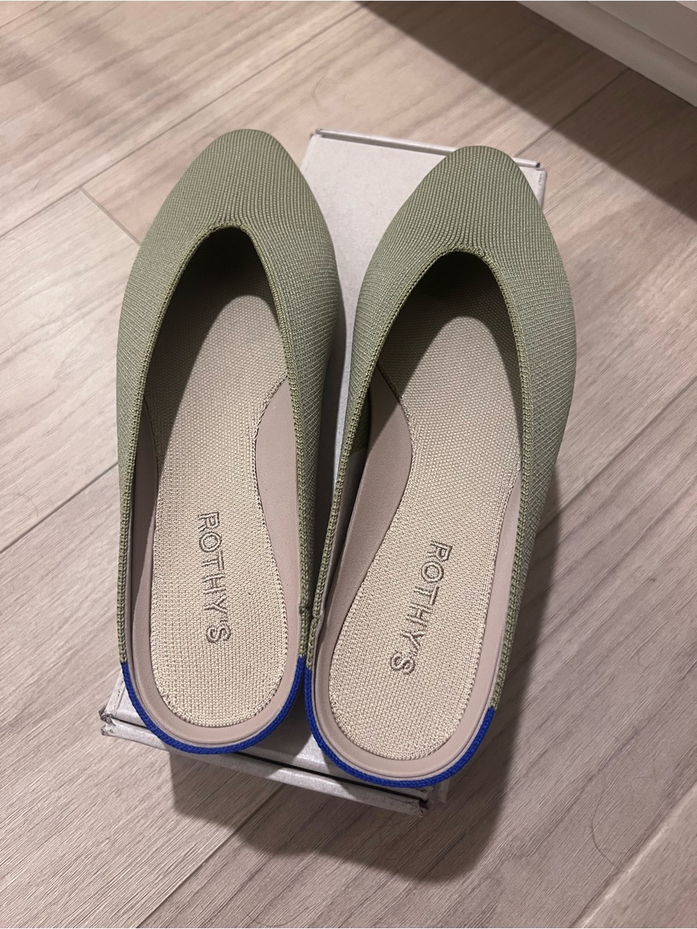 Rothy's Almond Demi Flat Cedar Green 8 1/2
